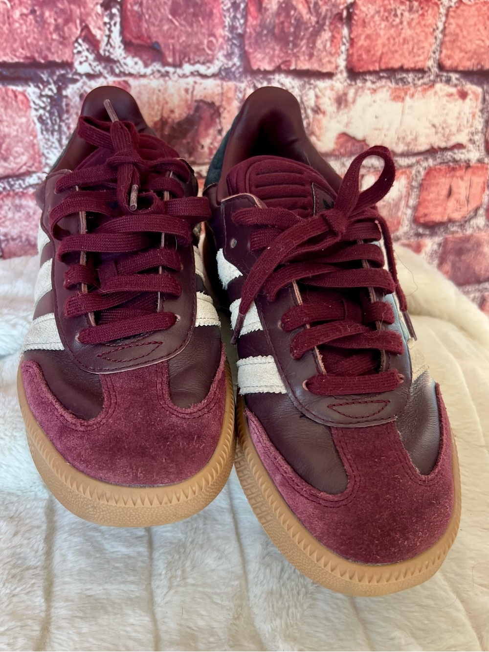 adidas Samba XLG Maroon Wonder Beige Gum Platform Sneakers Men 8 / Women 9 - Picture 3 of 10